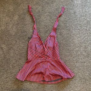 Anthropologie Odille navy and red halter top